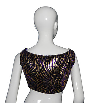 Purple tops short sleeveless jacket